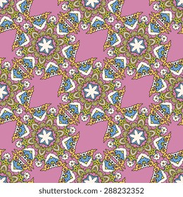 Seamless pattern ethnic style. Vintage decorative texture. Indian, arabic motive.