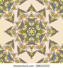 Seamless pattern ethnic style. Vintage decorative texture. Indian, arabic motive.