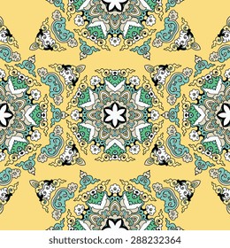 Seamless pattern ethnic style. Vintage decorative texture. Indian, arabic motive.