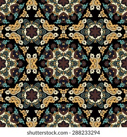 Seamless pattern ethnic style. Vintage decorative texture. Indian, arabic motive.