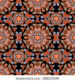 Seamless pattern ethnic style. Vintage decorative texture. Indian, arabic motive.