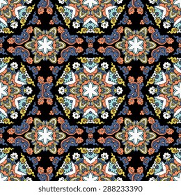 Seamless pattern ethnic style. Vintage decorative texture. Indian, arabic motive.