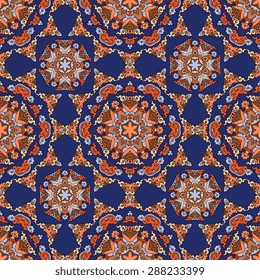 Seamless pattern ethnic style. Vintage decorative texture. Indian, arabic motive.