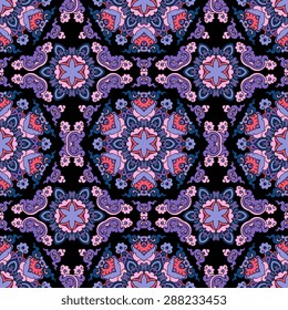 Seamless pattern ethnic style. Vintage decorative texture. Indian, arabic motive.