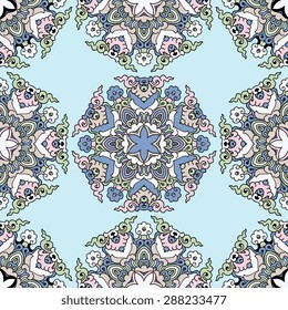 Seamless pattern ethnic style. Vintage decorative texture. Indian, arabic motive.
