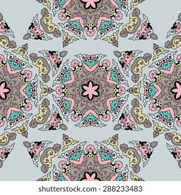 Seamless pattern ethnic style. Vintage decorative texture. Indian, arabic motive.