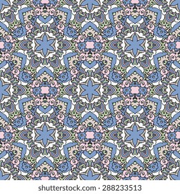 Seamless pattern ethnic style. Vintage decorative texture. Indian, arabic motive.
