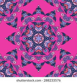Seamless pattern ethnic style. Vintage decorative texture. Indian, arabic motive.