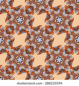 Seamless pattern ethnic style. Vintage decorative texture. Indian, arabic motive.