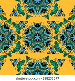 Seamless pattern ethnic style. Vintage decorative texture. Indian, arabic motive.