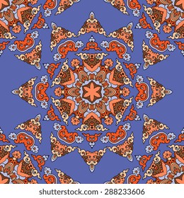 Seamless pattern ethnic style. Vintage decorative texture. Indian, arabic motive.