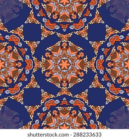 Seamless pattern ethnic style. Vintage decorative texture. Indian, arabic motive.