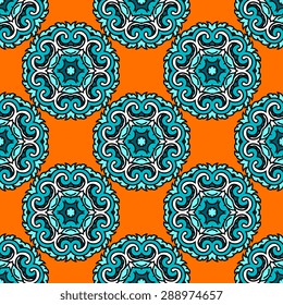 Seamless pattern ethnic style. Vintage decorative texture. Indian, arabic motive.