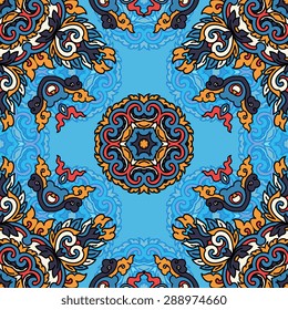 Seamless pattern ethnic style. Vintage decorative texture. Indian, arabic motive.