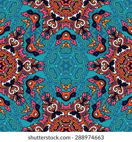 Seamless pattern ethnic style. Vintage decorative texture. Indian, arabic motive.