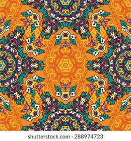 Seamless pattern ethnic style. Vintage decorative texture. Indian, arabic motive.