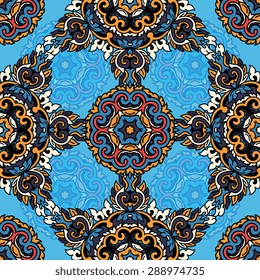 Seamless pattern ethnic style. Vintage decorative texture. Indian, arabic motive.