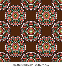 Seamless pattern ethnic style. Vintage decorative texture. Indian, arabic motive.