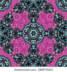 Seamless pattern ethnic style. Vintage decorative texture. Indian, arabic motive.