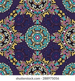 Seamless pattern ethnic style. Vintage decorative texture. Indian, arabic motive.