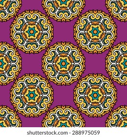 Seamless pattern ethnic style. Vintage decorative texture. Indian, arabic motive.