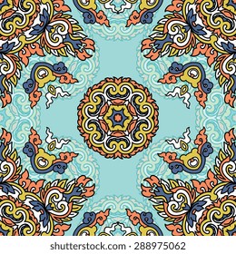 Seamless pattern ethnic style. Vintage decorative texture. Indian, arabic motive.
