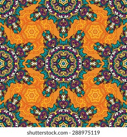 Seamless pattern ethnic style. Vintage decorative texture. Indian, arabic motive.
