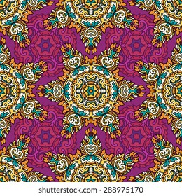 Seamless pattern ethnic style. Vintage decorative texture. Indian, arabic motive.