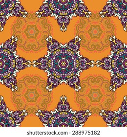 Seamless pattern ethnic style. Vintage decorative texture. Indian, arabic motive.