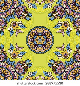 Seamless pattern ethnic style. Vintage decorative texture. Indian, arabic motive.