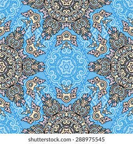 Seamless pattern ethnic style. Vintage decorative texture. Indian, arabic motive.