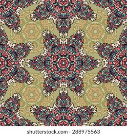 Seamless pattern ethnic style. Vintage decorative texture. Indian, arabic motive.