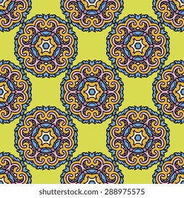 Seamless pattern ethnic style. Vintage decorative texture. Indian, arabic motive.