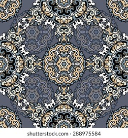 Estilo étnico padrão contínuo. Textura decorativa vintage. Motivo índio, árabe.