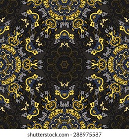 Seamless pattern ethnic style. Vintage decorative texture. Indian, arabic motive.