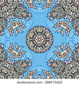 Seamless pattern ethnic style. Vintage decorative texture. Indian, arabic motive.