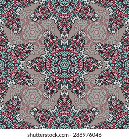 Seamless pattern ethnic style. Vintage decorative texture. Indian, arabic motive.