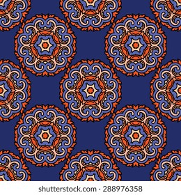 Seamless pattern ethnic style. Vintage decorative texture. Indian, arabic motive.