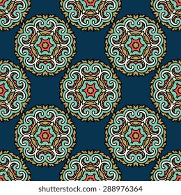 Seamless pattern ethnic style. Vintage decorative texture. Indian, arabic motive.