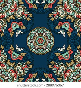 Seamless pattern ethnic style. Vintage decorative texture. Indian, arabic motive.