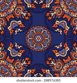 Seamless pattern ethnic style. Vintage decorative texture. Indian, arabic motive.