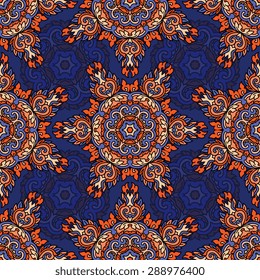 Seamless pattern ethnic style. Vintage decorative texture. Indian, arabic motive.
