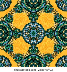 Seamless pattern ethnic style. Vintage decorative texture. Indian, arabic motive.