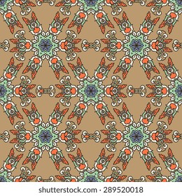 Seamless pattern ethnic style. Vintage decorative texture. Indian, arabic motive.