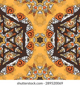 Seamless pattern ethnic style. Vintage decorative texture. Indian, arabic motive.