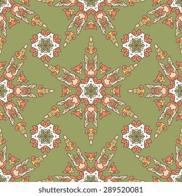 Seamless pattern ethnic style. Vintage decorative texture. Indian, arabic motive.