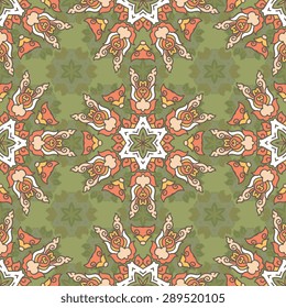 Seamless pattern ethnic style. Vintage decorative texture. Indian, arabic motive.