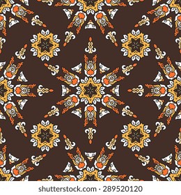 Seamless pattern ethnic style. Vintage decorative texture. Indian, arabic motive.