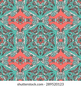 Seamless pattern ethnic style. Vintage decorative texture. Indian, arabic motive.