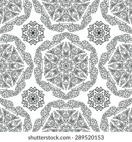 Seamless pattern ethnic style. Vintage decorative texture. Indian, arabic motive.